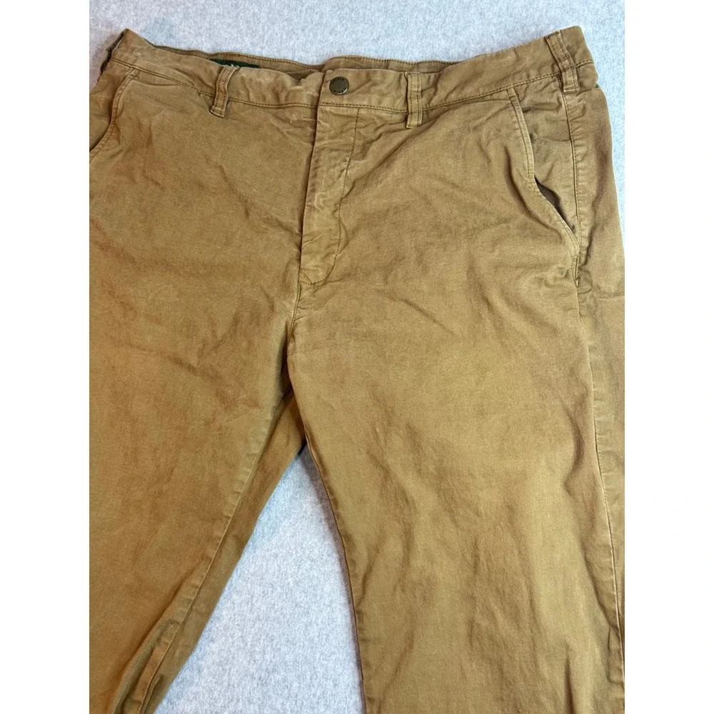 Orvis Mens 36x30 Chino Pants Tobacco Brown Cotton Stretch Straight Leg Twill